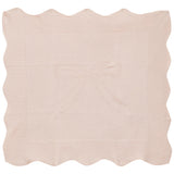 Bow Print Pointelle-Knit Scalloped-Edge Blanket