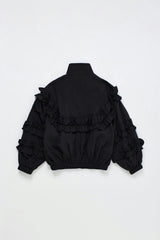 RUFFLES NYLON JACKET BLACK