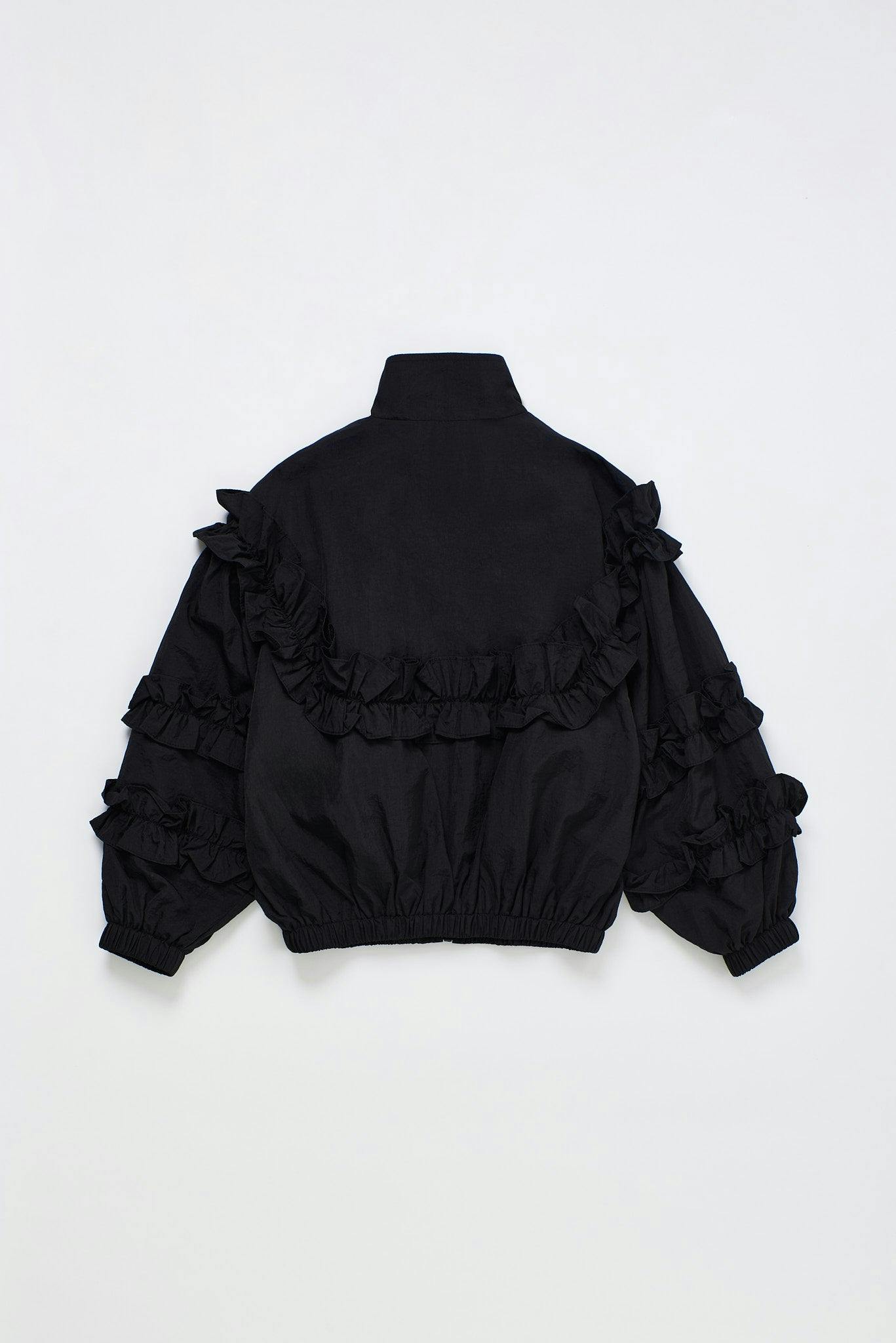 RUFFLES NYLON JACKET BLACK
