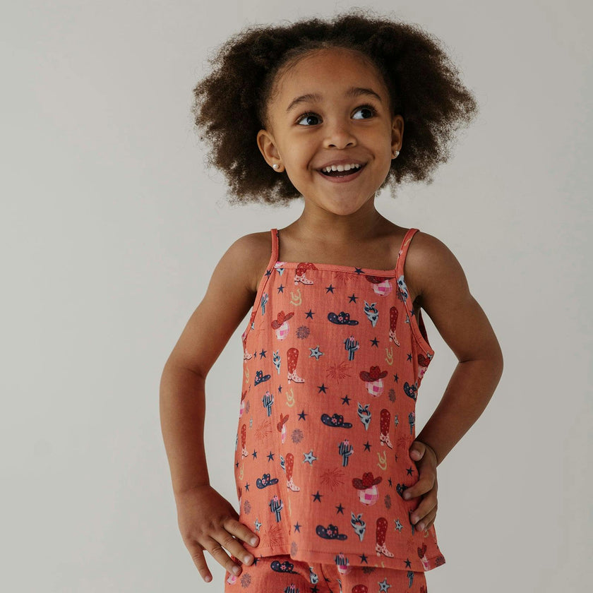 Girl's Gauze Tank & Short Set
