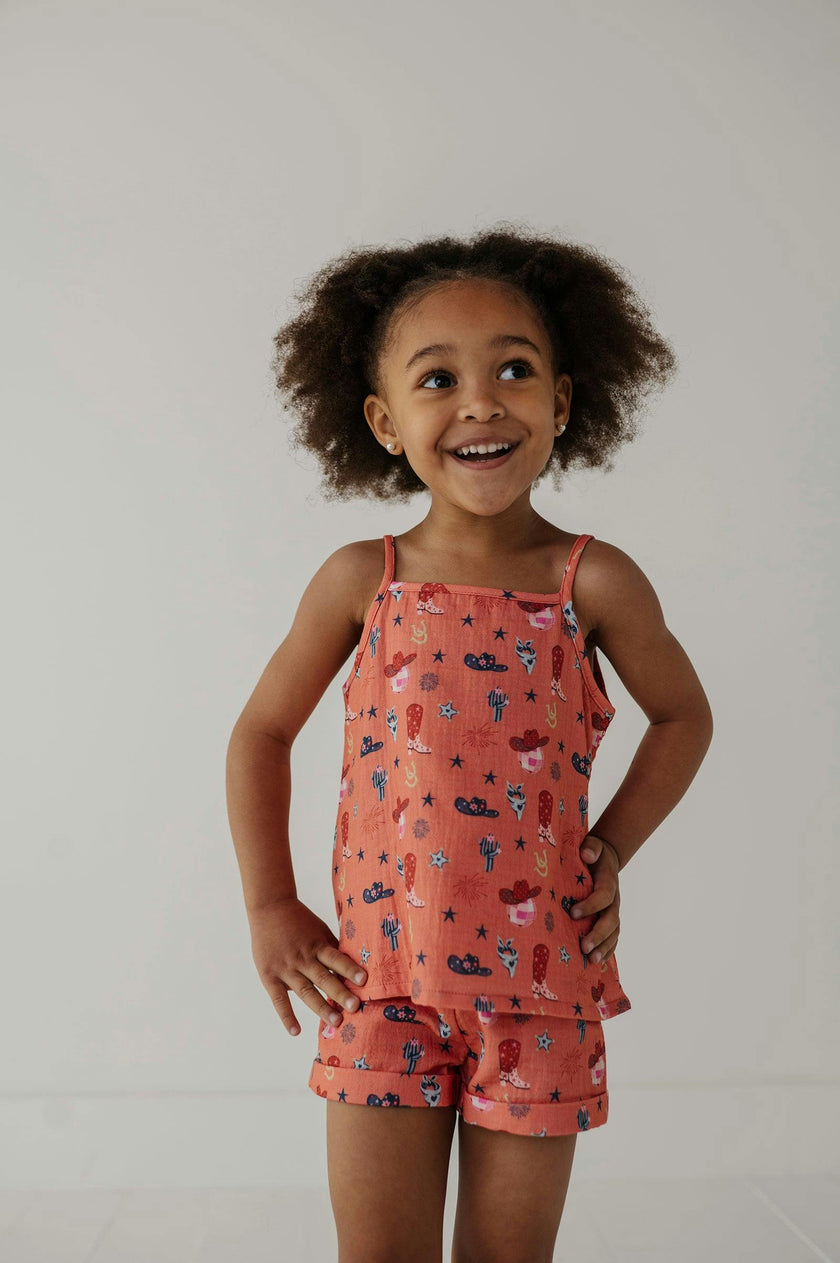 Girl's Gauze Tank & Short Set