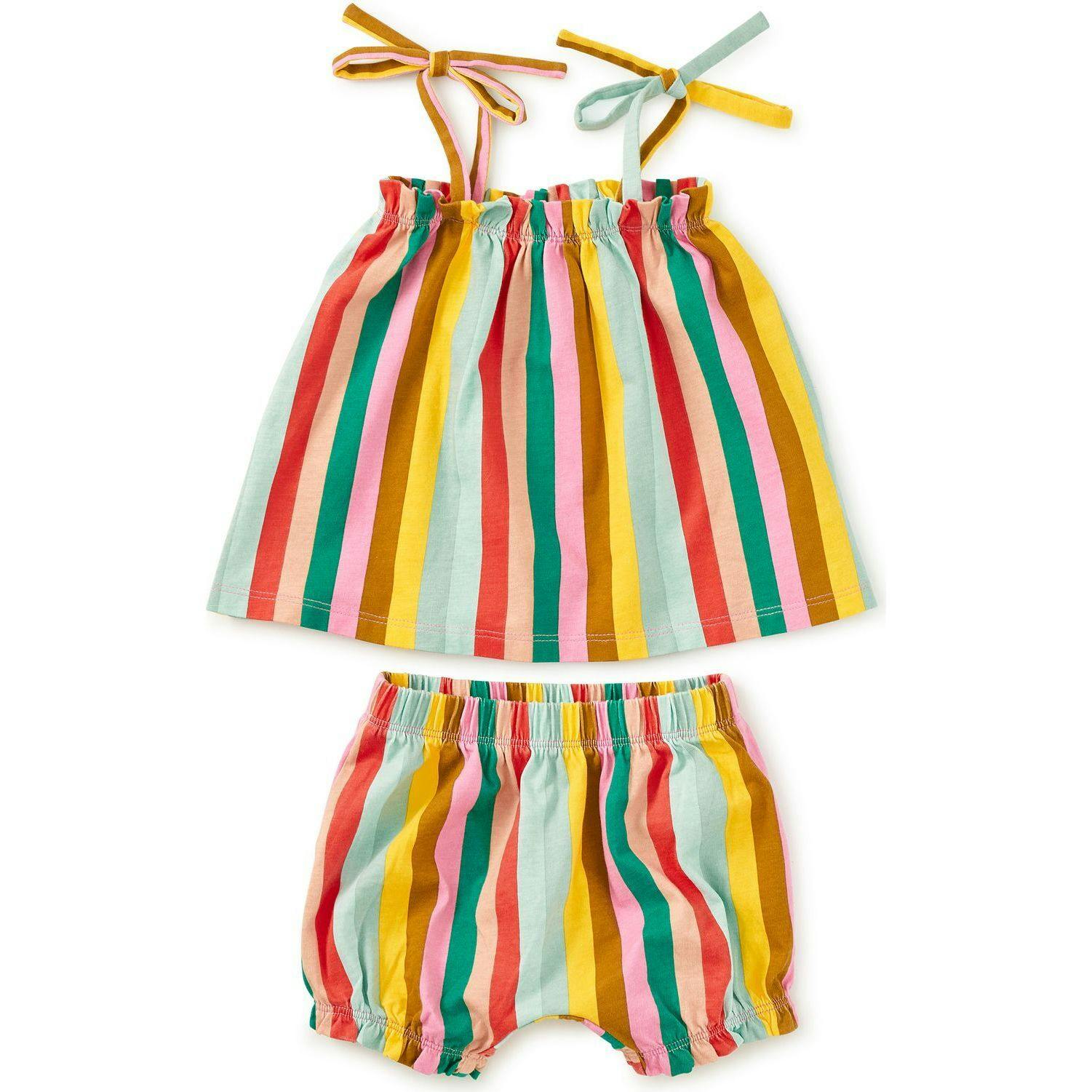 Tie Shoulder Baby Set, Pink