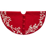Handmade  Felt Branches and Stars Red Christmas Tree Skirt 60"