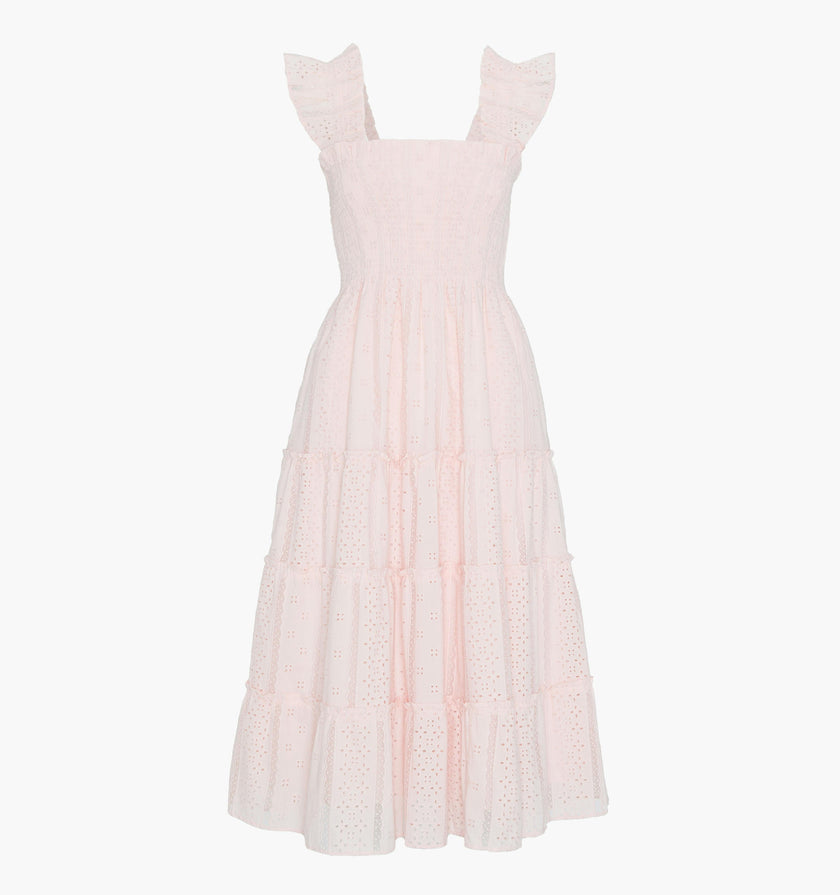 The Ellie Nap Dress - Pink Broderie Voile