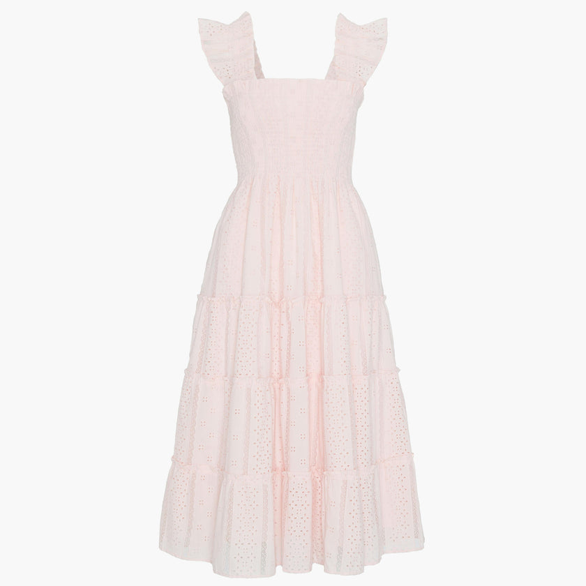 The Ellie Nap Dress - Pink Broderie Voile
