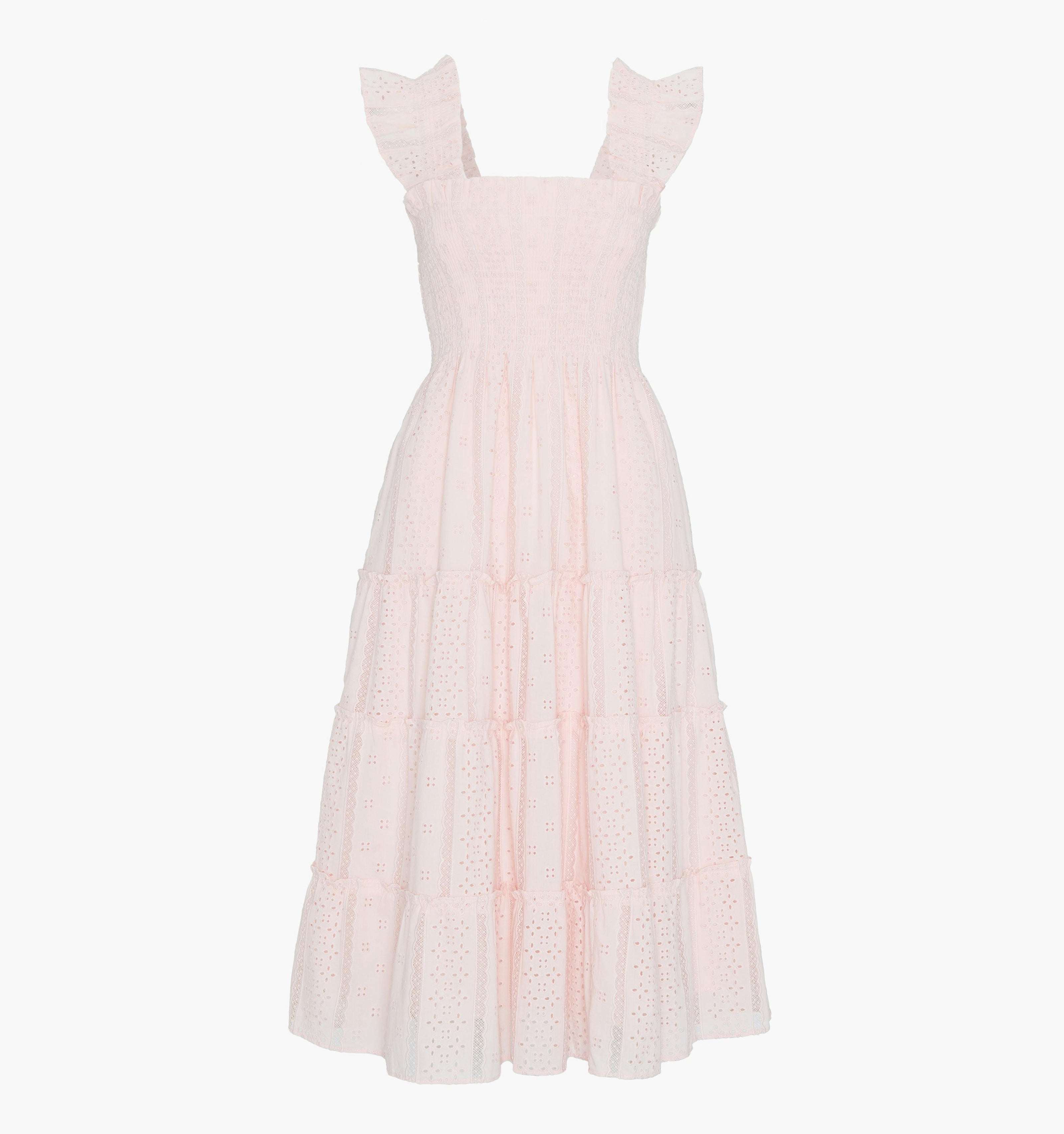 The Ellie Nap Dress - Pink Broderie Voile