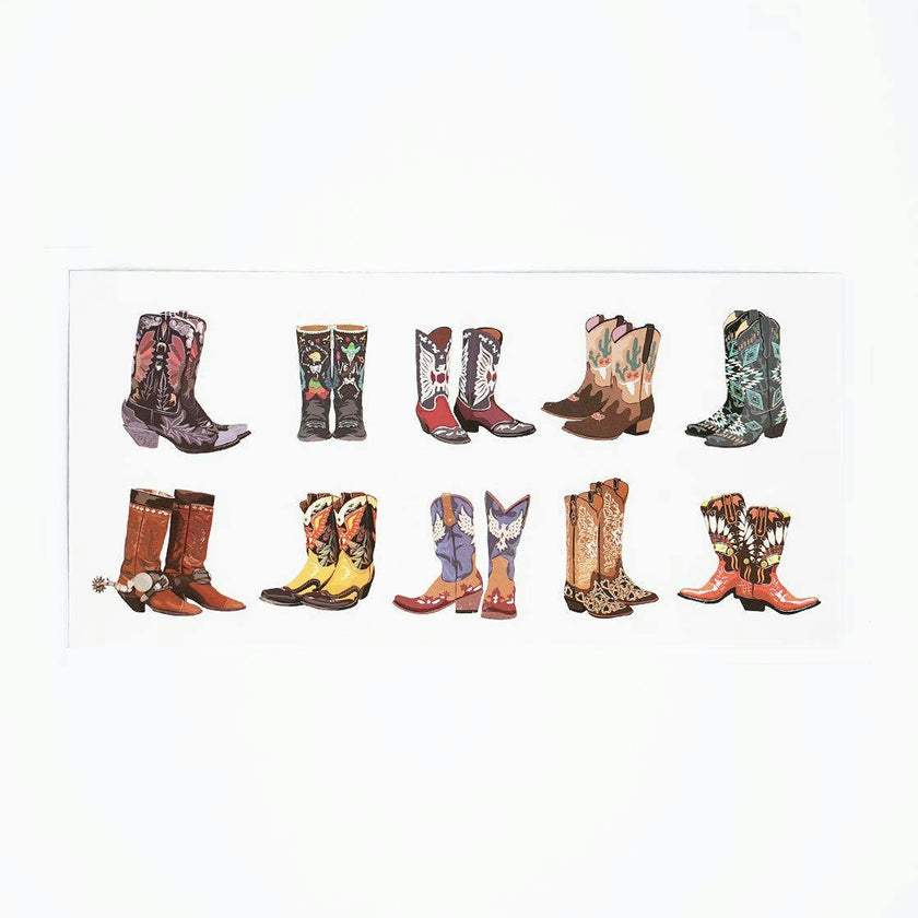 Western Cowboy Boot Temporary Tattoos - 10 Pack
