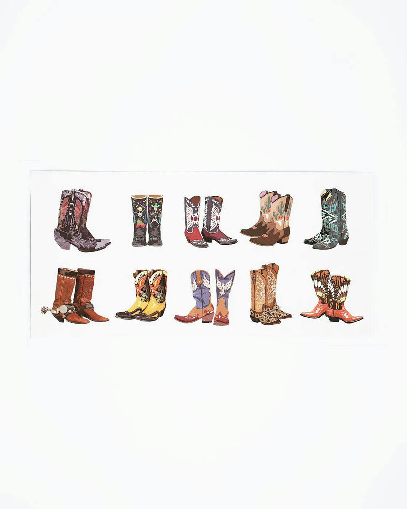 Western Cowboy Boot Temporary Tattoos - 10 Pack