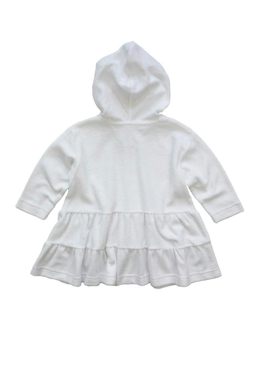 White Hooded Coverup with Tiers