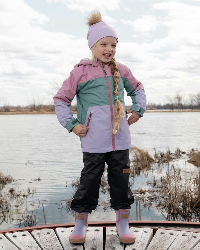 Stretch Jersey Hat Purple With Pompom