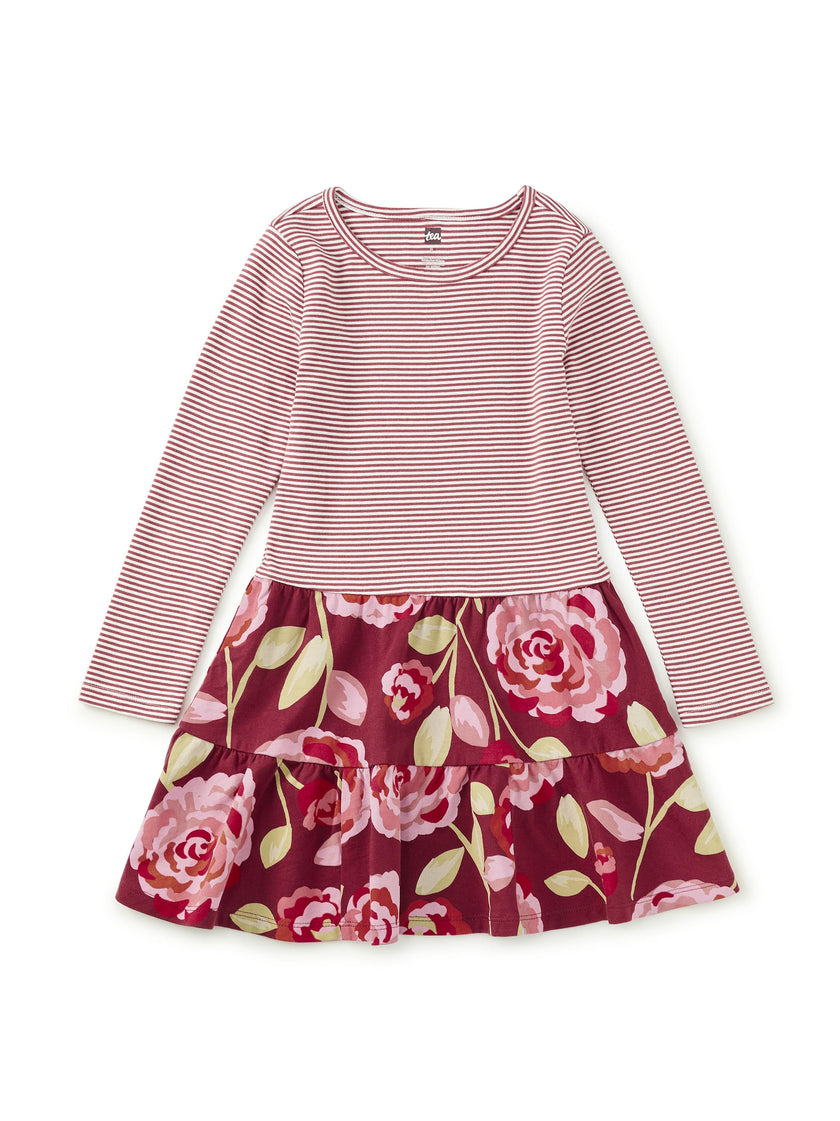Tiered Skirted Twirl Dress, Turkish Rose