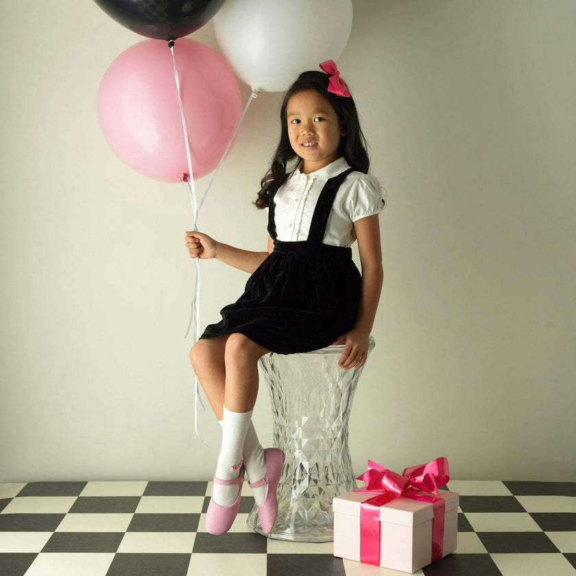 Eloise Silk Velvet Pinafore Set