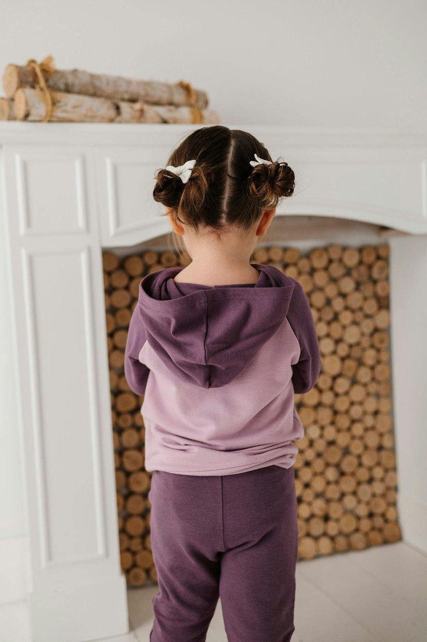 Girls Raglan Hoodie in Plum