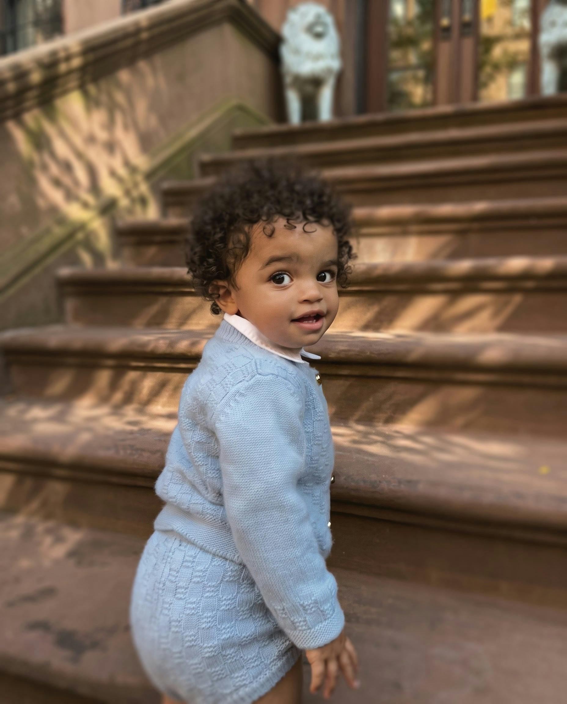 The Aspen Cashmere Baby Bloomer | Sky