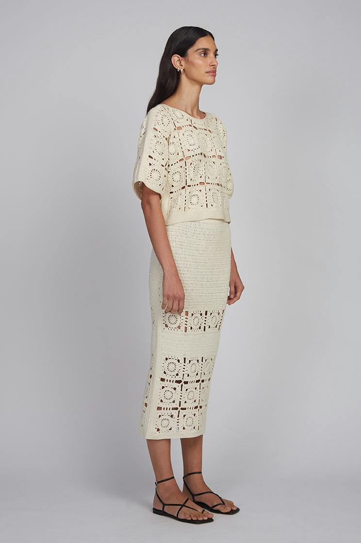 JANA CROCHET SKIRT | IVORY