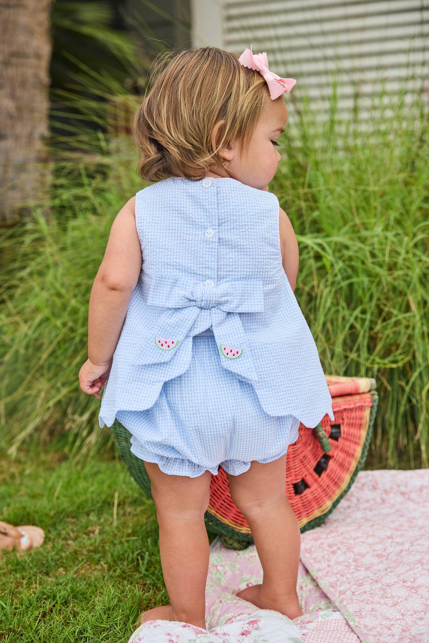 Embroidered Bow Back Bloomer Set - Watermelon