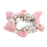 Pearl Cluster Bow Scrunchie Set