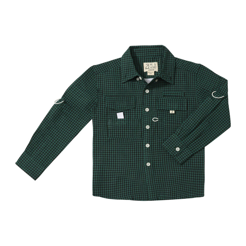 SAWYER Fishing shirt GREEN/BLACK CHECK