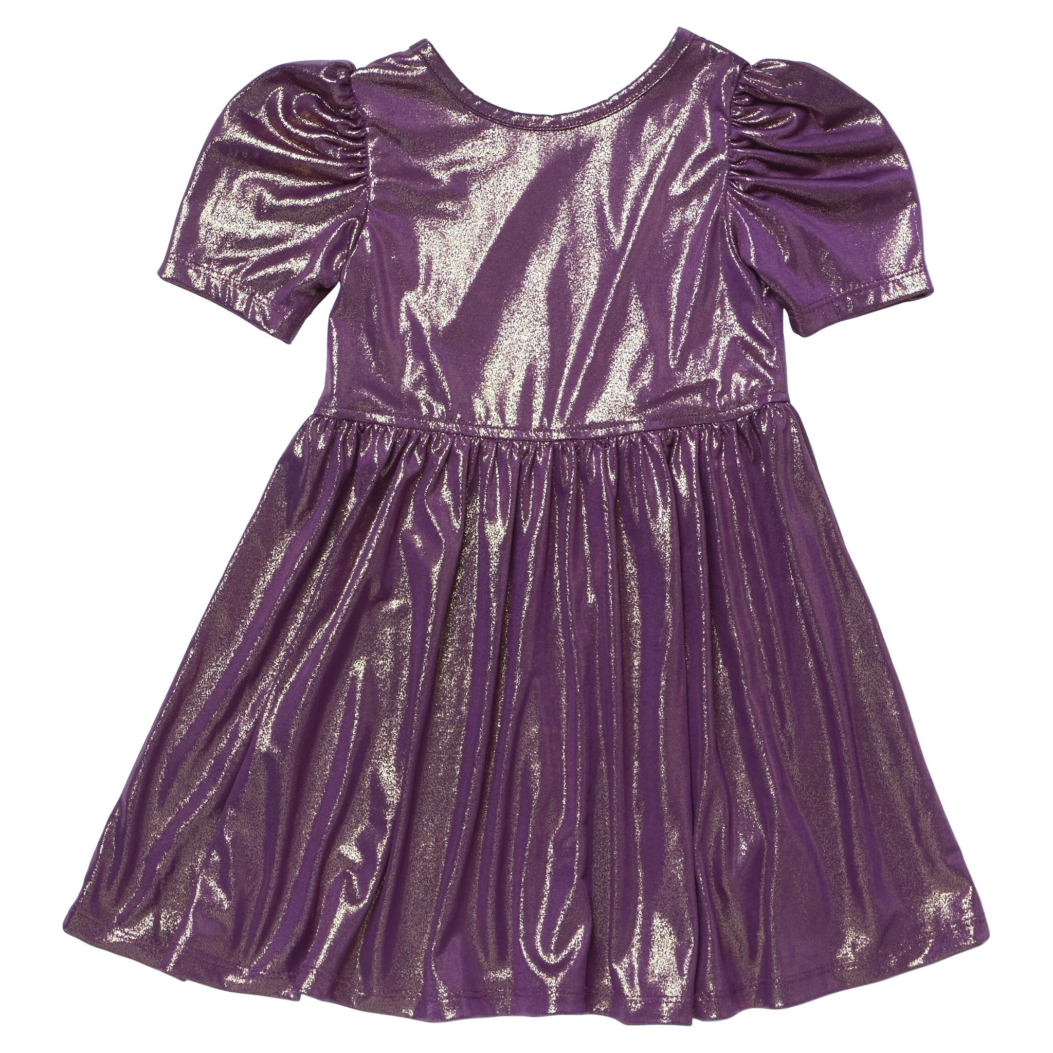 Girls Lame Laurie Dress - Deep Purple