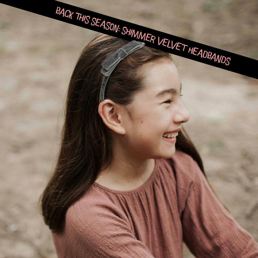 Shimmer Velvet Bow Headband