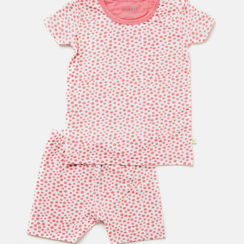 Shorts Pajama Set - Coral Dots