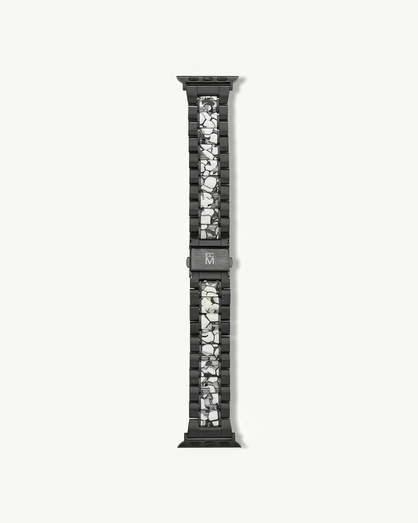Apple Watch Band Matte Black in Shattered Marble