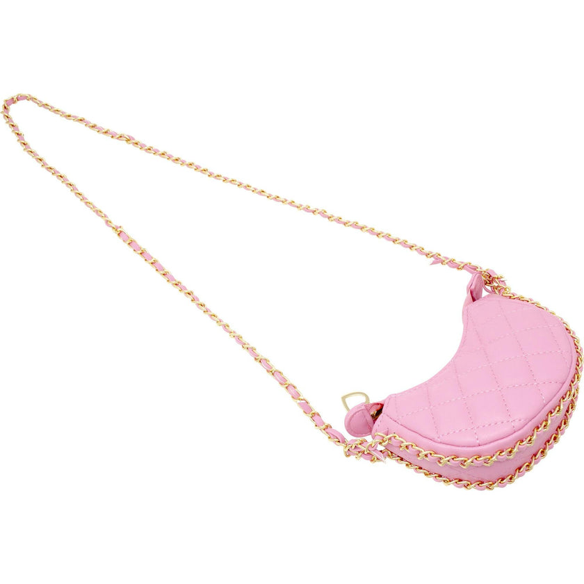 Tiny Quilted Chain Wrapped Hobo Bag