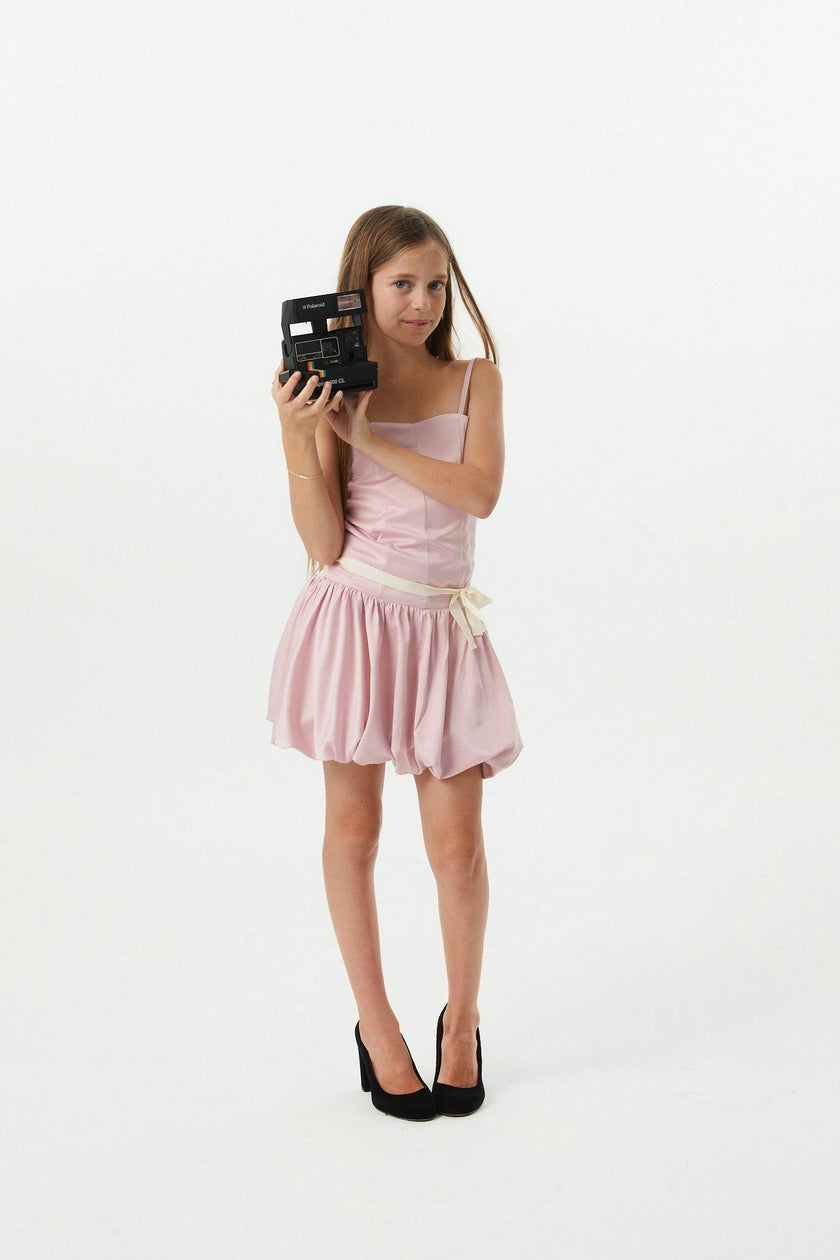 Bailey Mauve With Cream Ribbon Satin Ballet Dress