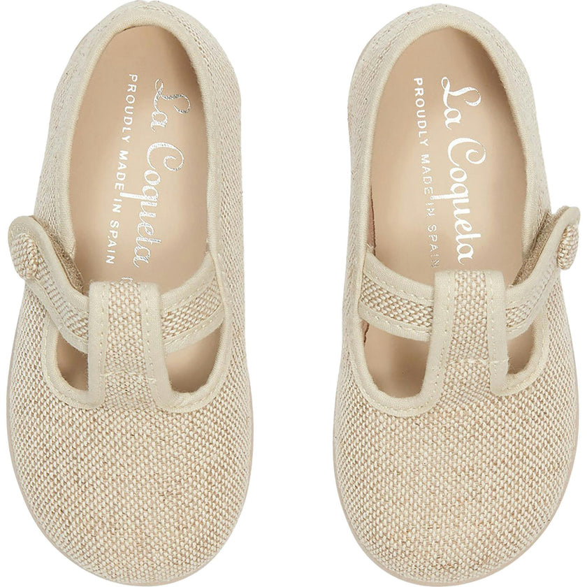 Pedro Canvas Baby T-Bar Espadrille