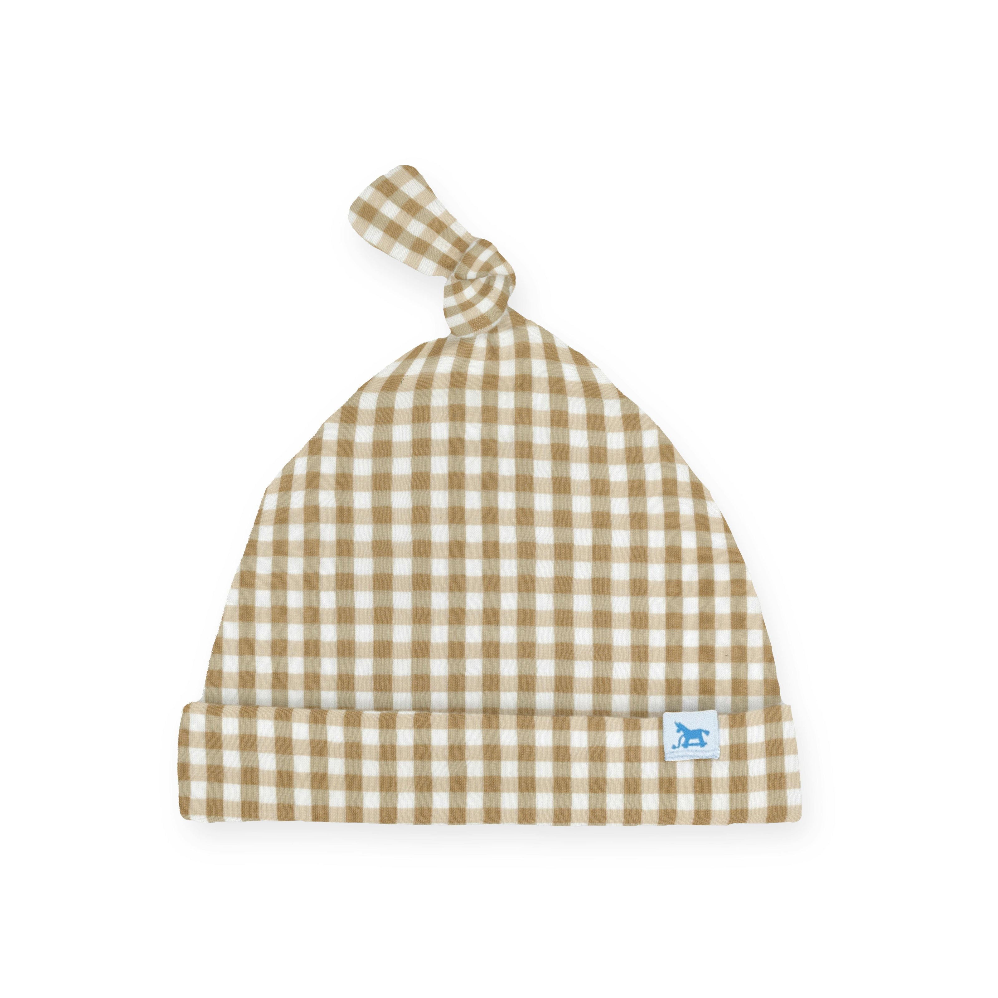 Stretch Knit Hat - Cinnamon Gingham