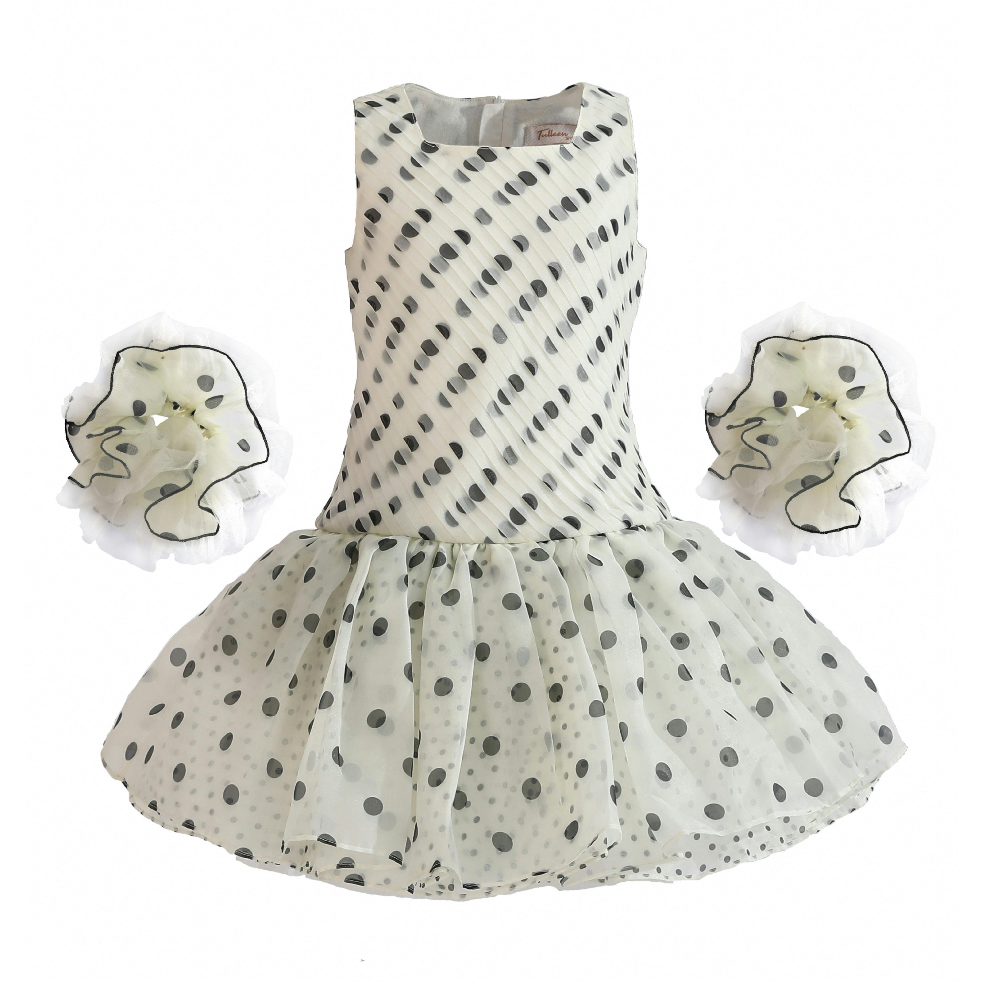 Beige Calivra Polka Dot Dress