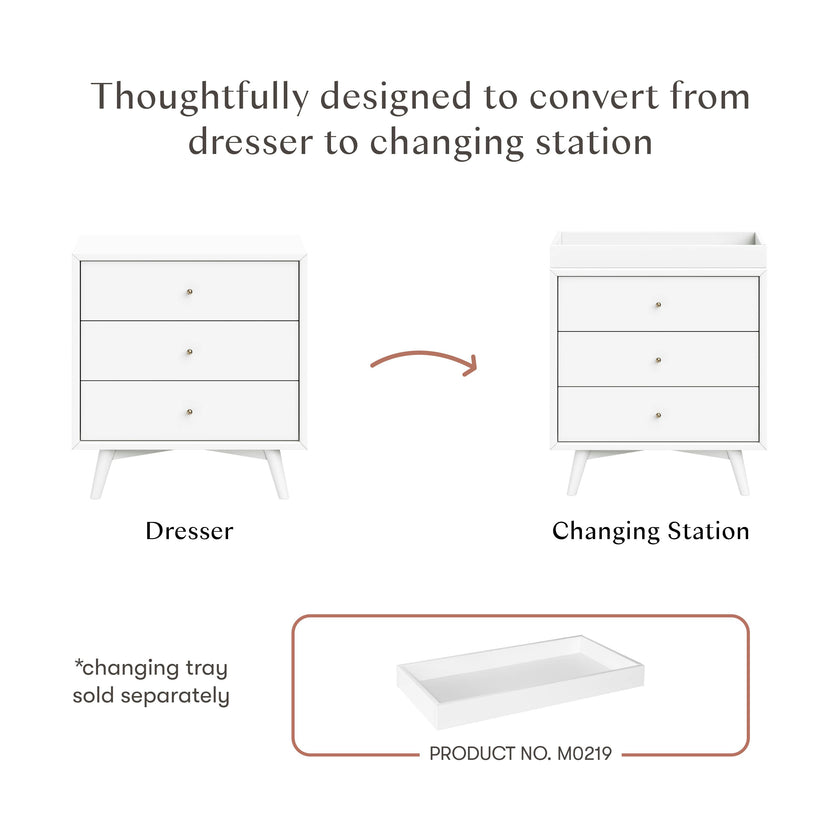 Palma 3-Drawer Compact Assembled Dresser (34")