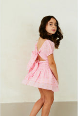Noa Lurex Heart Tie Back Top - Ballet Pink