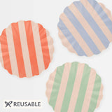 Stripy Reusable Bamboo Small Plates