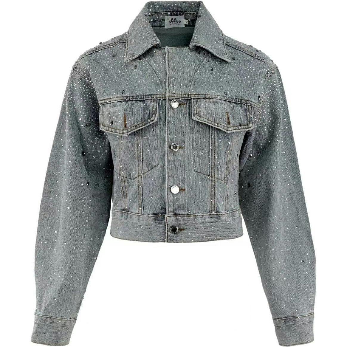 Crystal Bow Denim Jacket