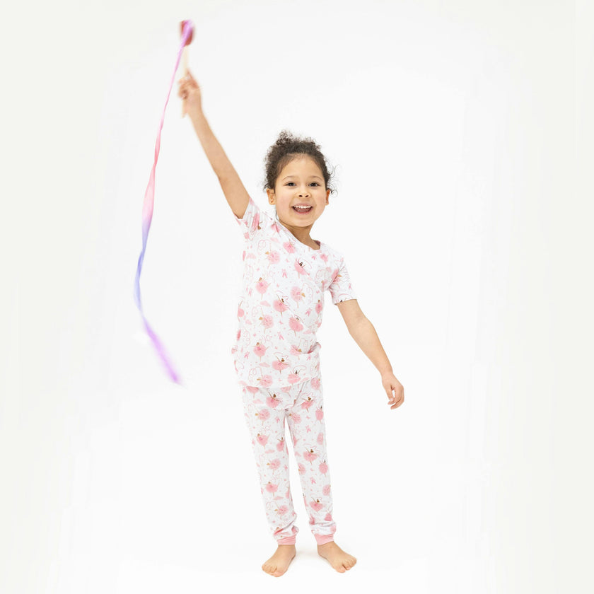 Ribbon Ballerinas - Short Sleeve Loungewear Set