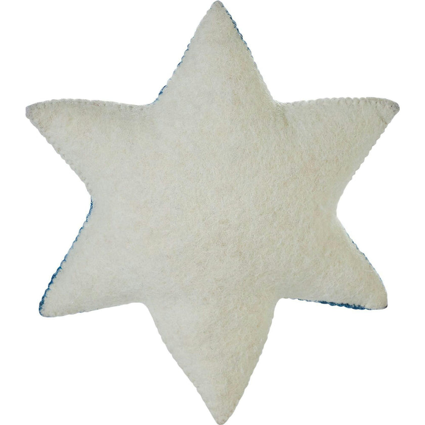 Handmade Hand Felted Wool Christmas Tree Topper - Star of David