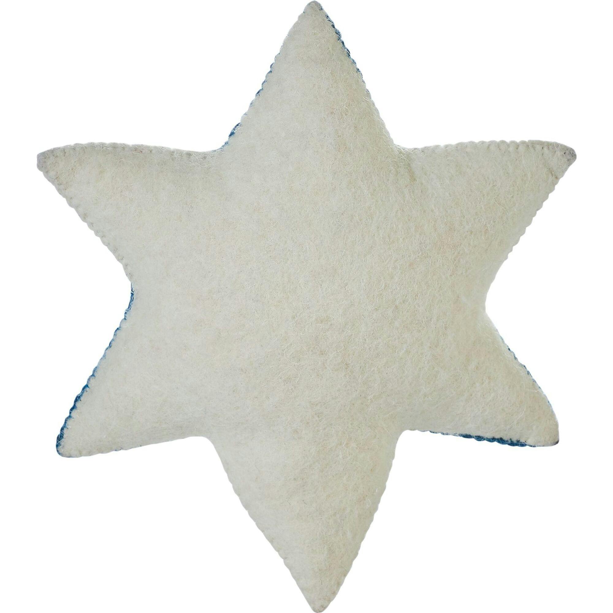 Handmade Hand Felted Wool Christmas Tree Topper - Star of David