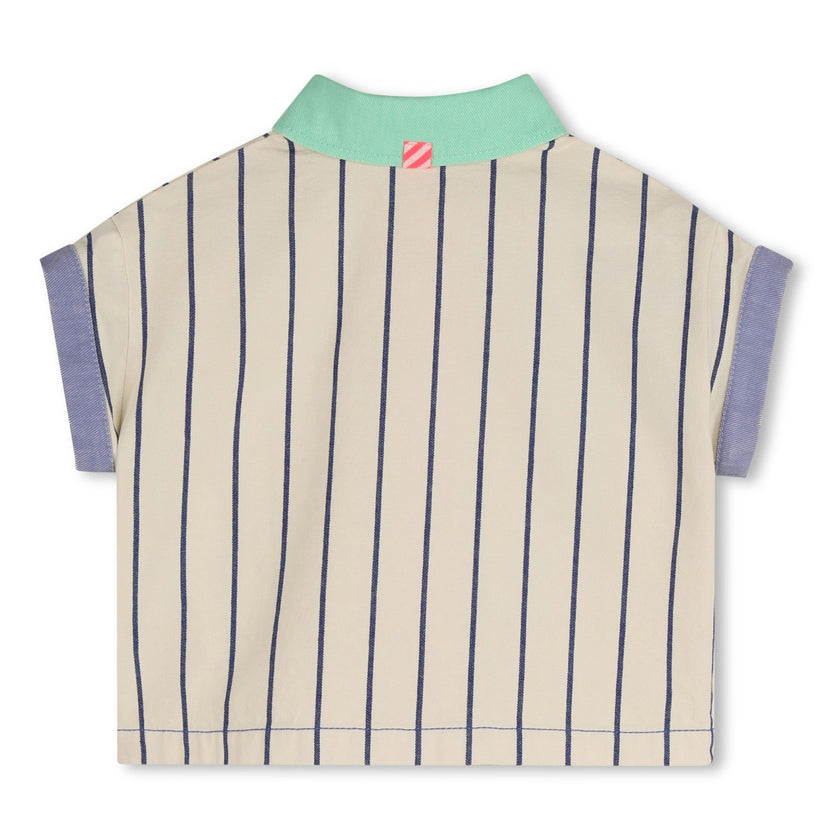 Beige & Navy Striped Kids’ Blouse