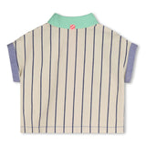 Beige & Navy Striped Kids’ Blouse