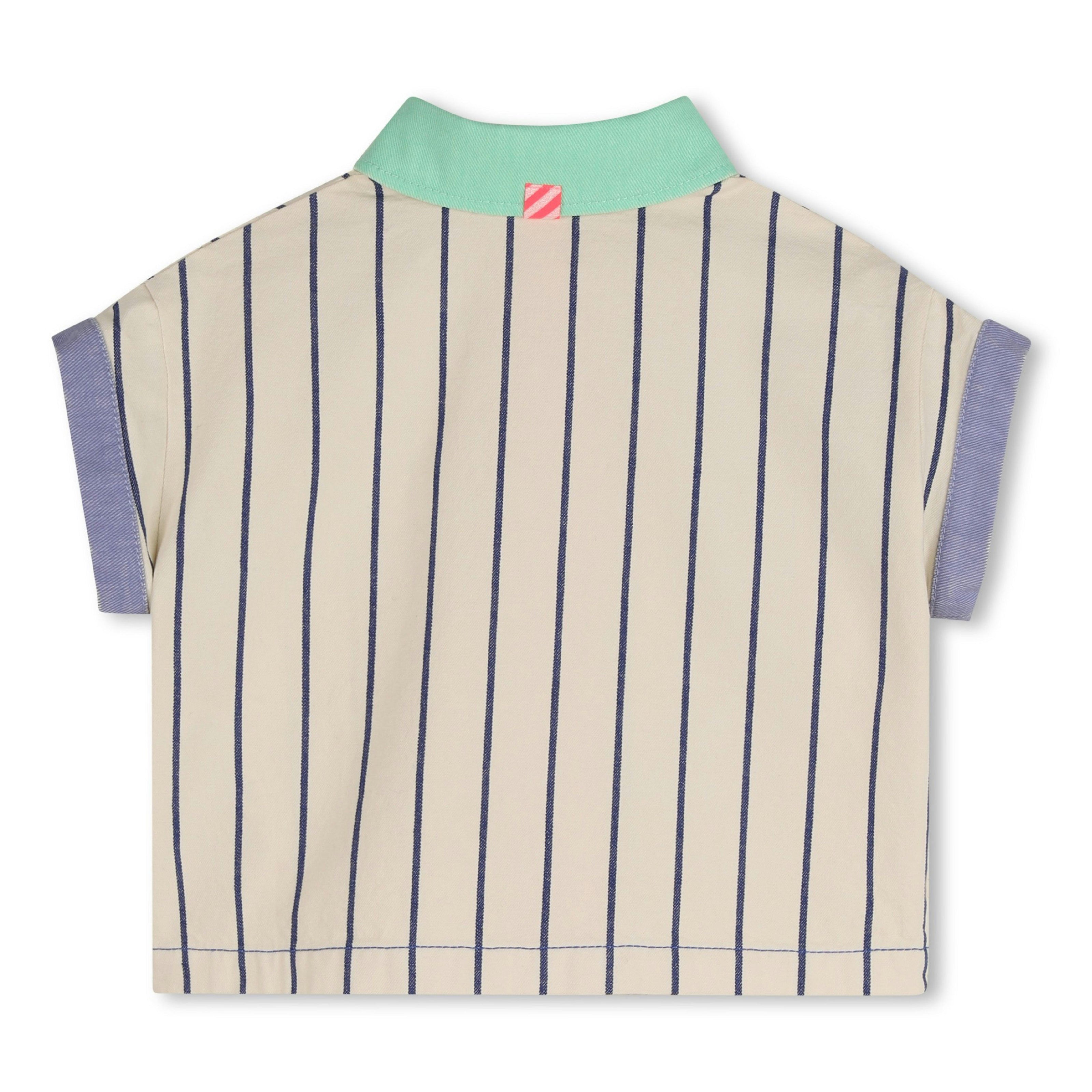 Beige & Navy Striped Kids’ Blouse