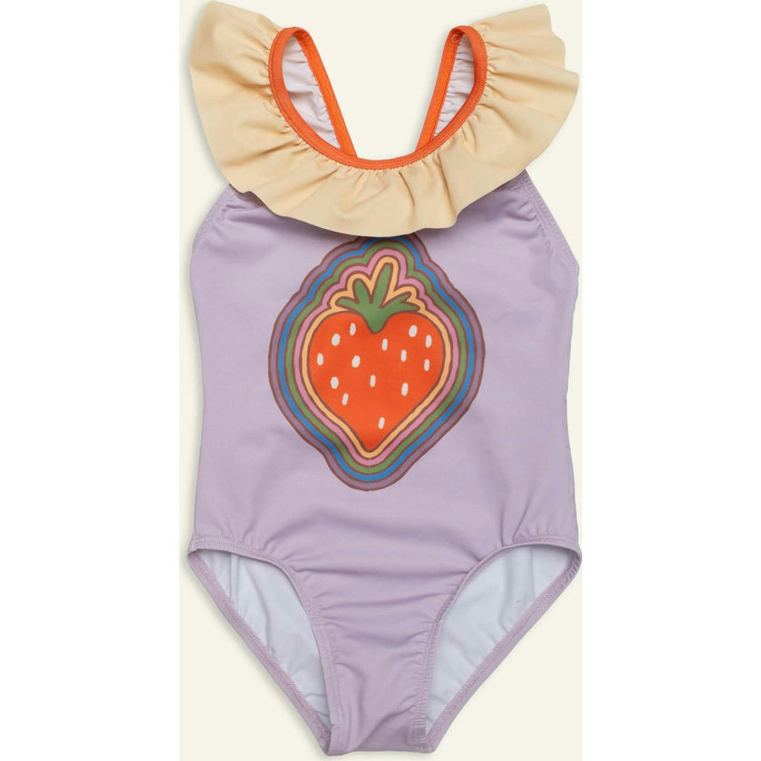 Recycled Strawberry Ruffle One Piece