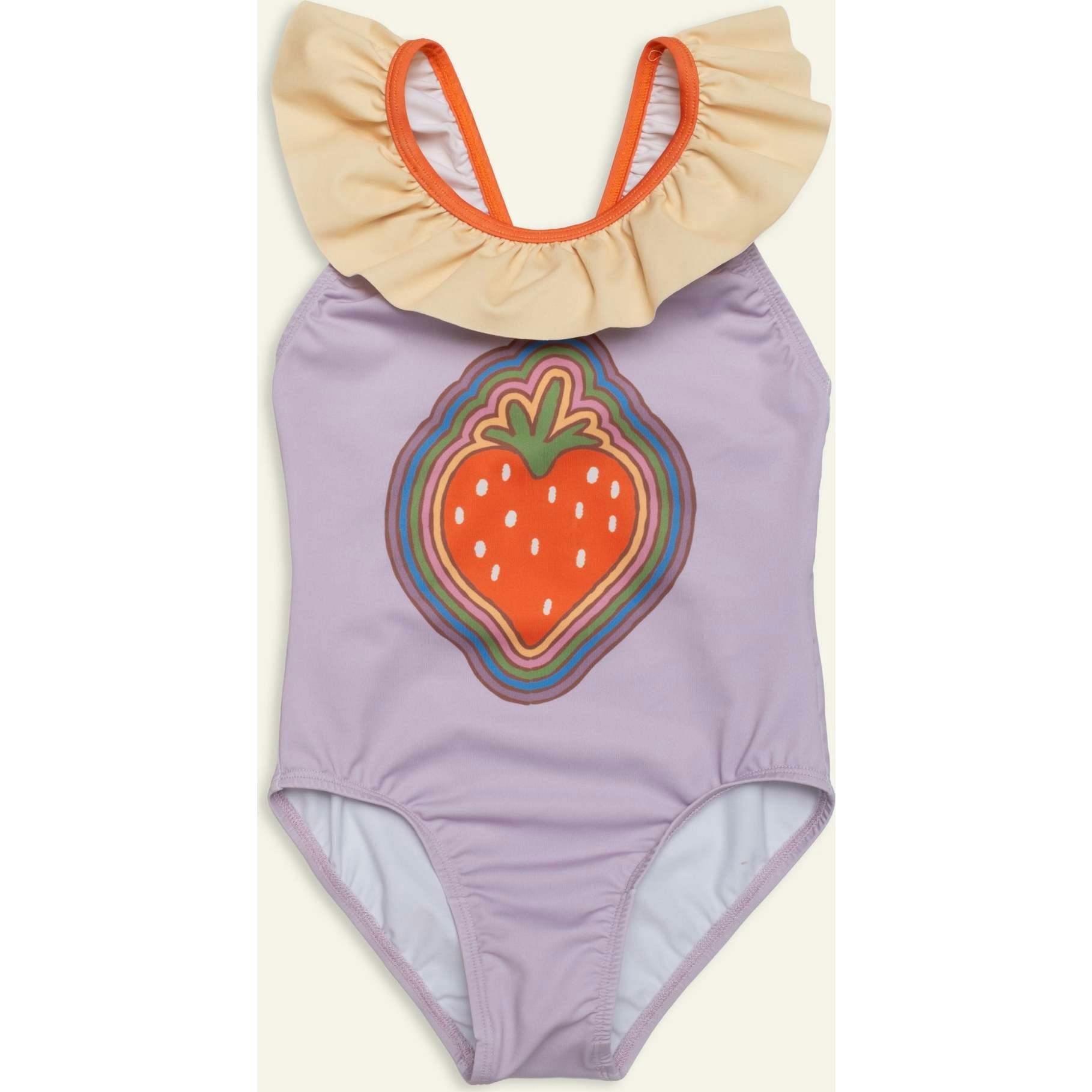 Recycled Strawberry Ruffle One Piece