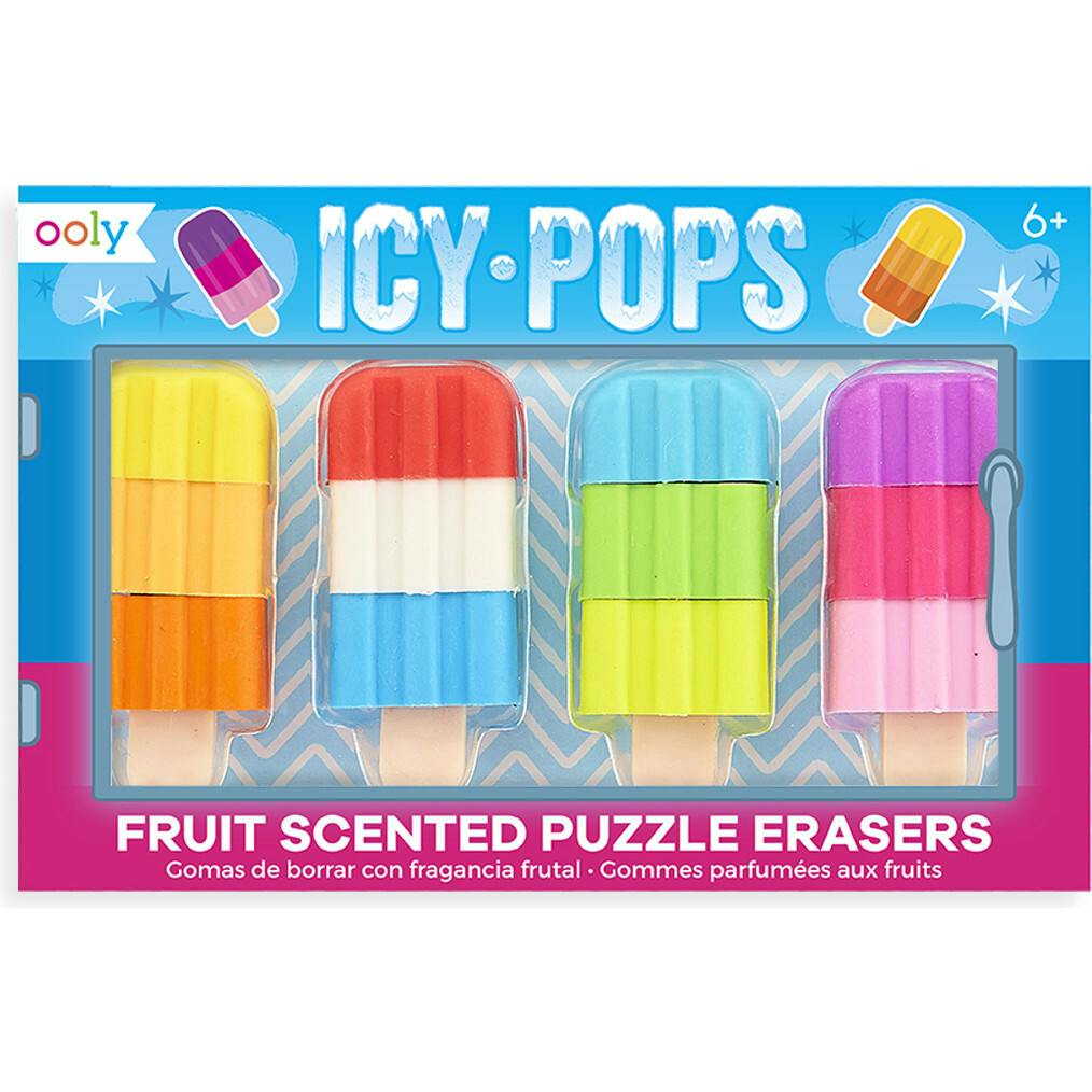 Icy Pops Scented Puzzle Erasers - Set of 4