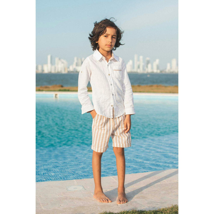 Ashton Striped Linen Shorts and Top Set