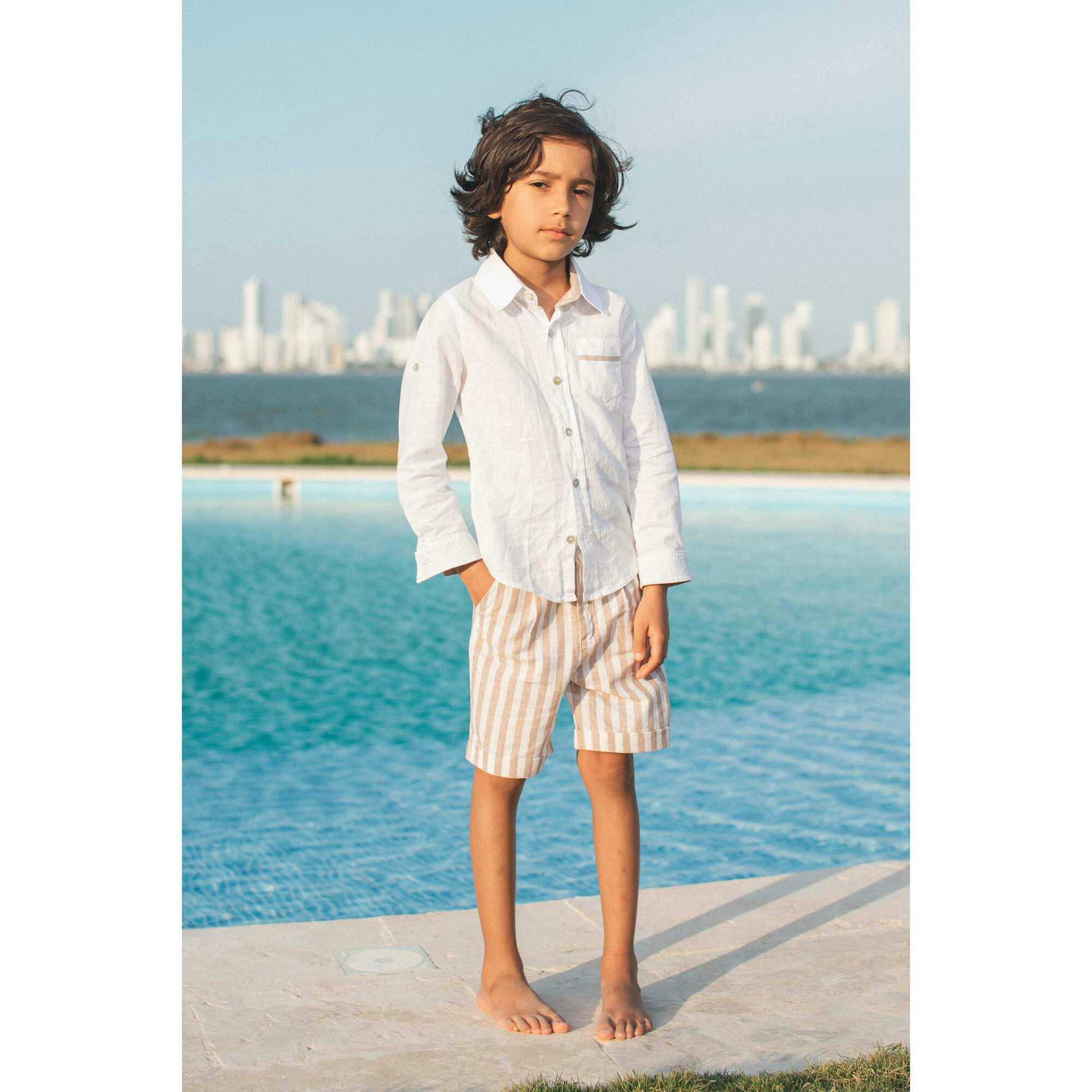 Ashton Striped Linen Shorts and Top Set