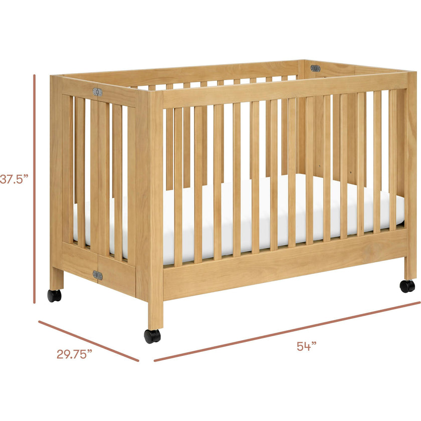 Maki Full-Size Portable Folding Crib With Toddler Bed Conversion Kit