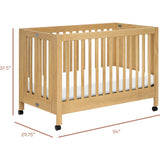Maki Full-Size Portable Folding Crib With Toddler Bed Conversion Kit