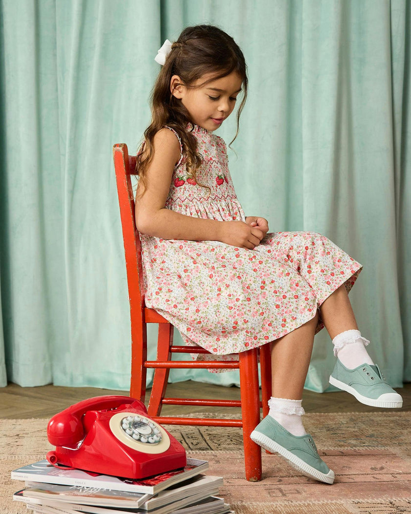 Strawberry Floral Smocked Dress