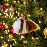 Shih Tzu Dog Hand Knit Christmas Ornament